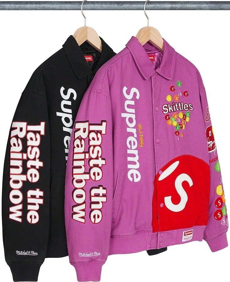 Supreme®/Skittles®/<wbr>Mitchell & Ness® Varsity Jacket